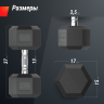 Гантель гексагональная UNIX FIT 22,5 кг обрезиненная DBHEX22_5x2